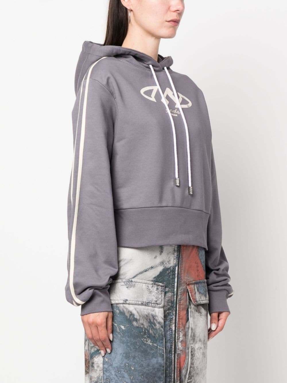 logo-print drawstring hoodie - 3