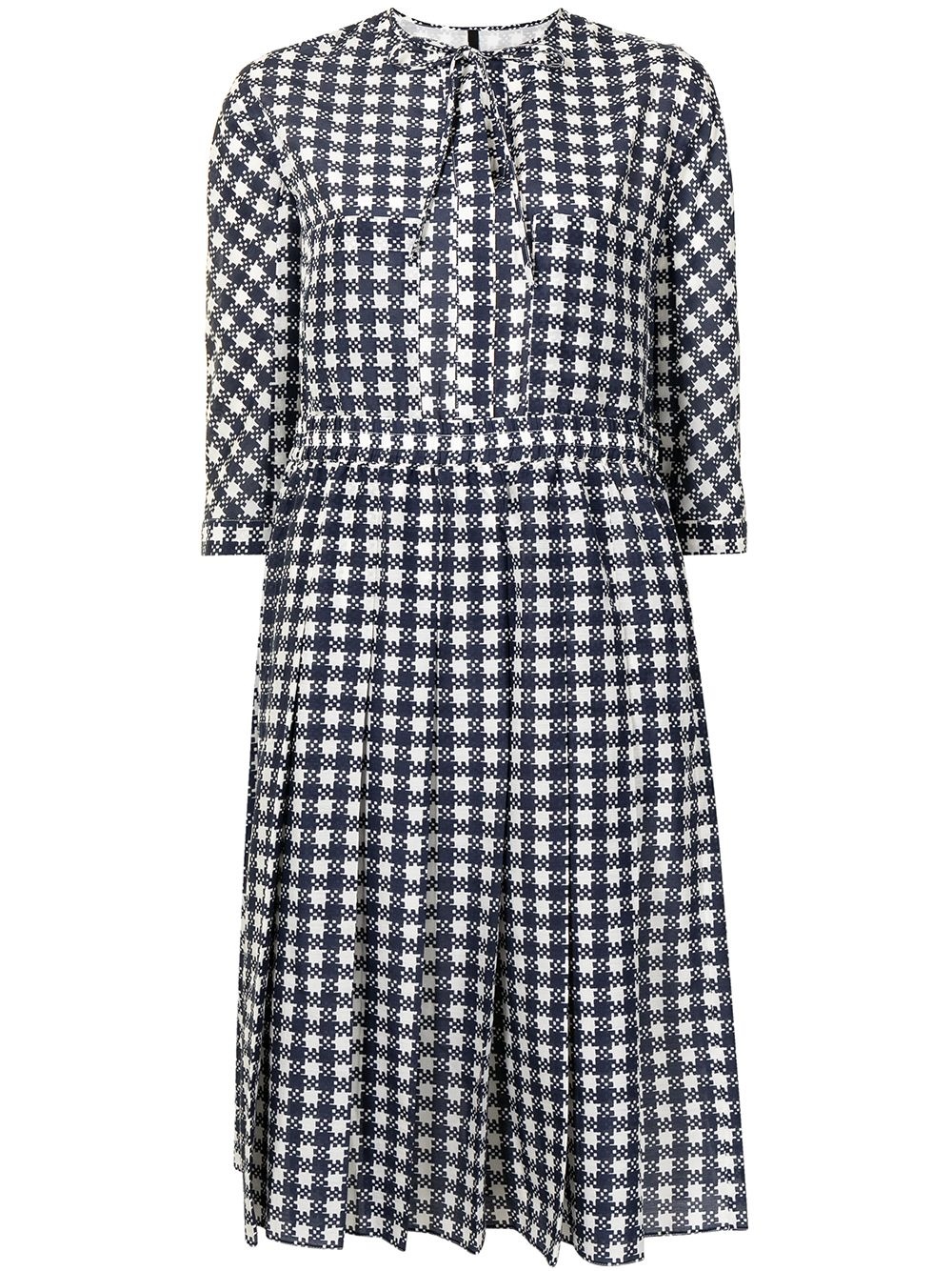 gingham-check midi shirtdress - 1