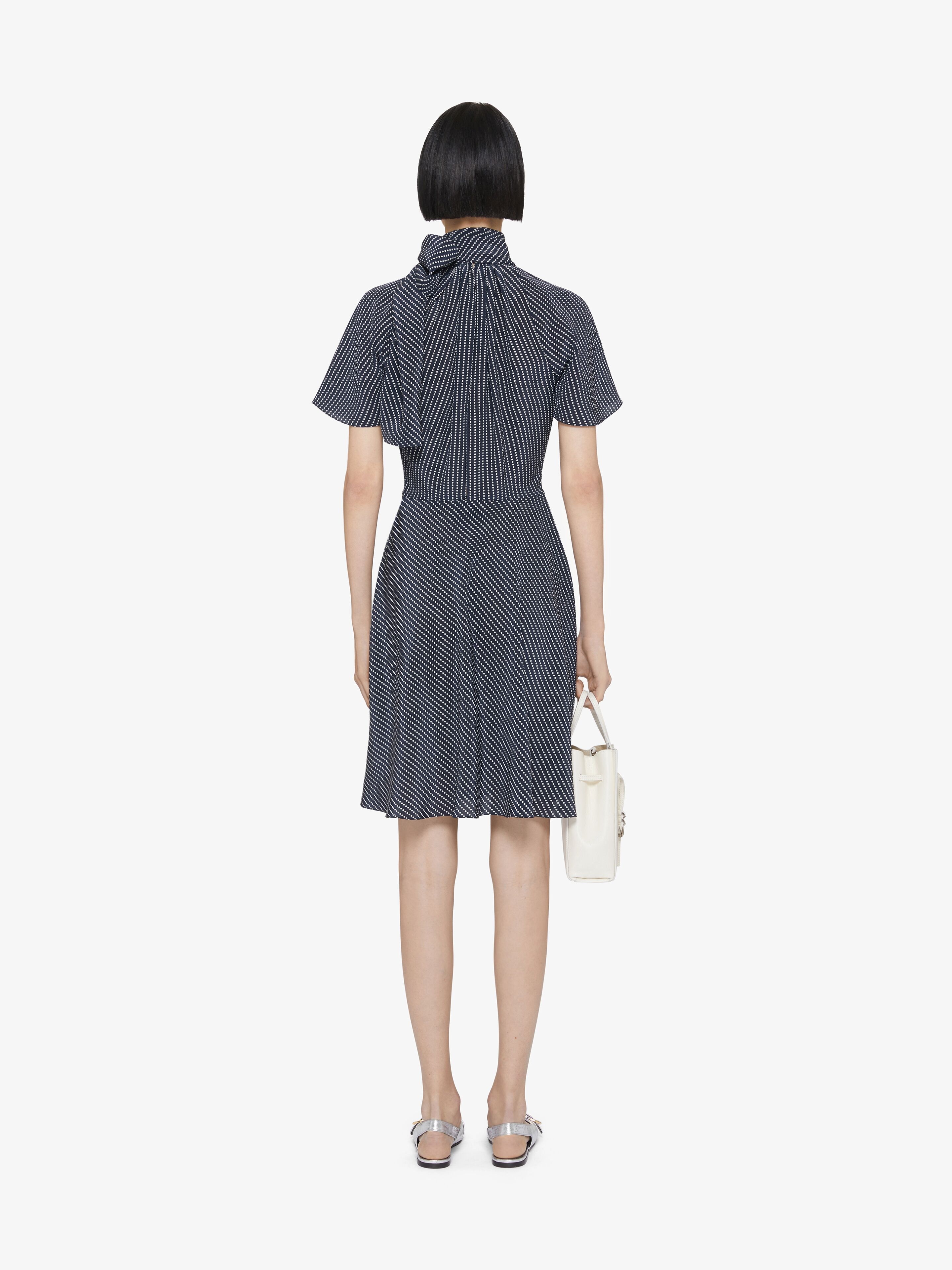 POLKA DOTS DRESS IN SILK WITH LAVALLIÈRE - 4