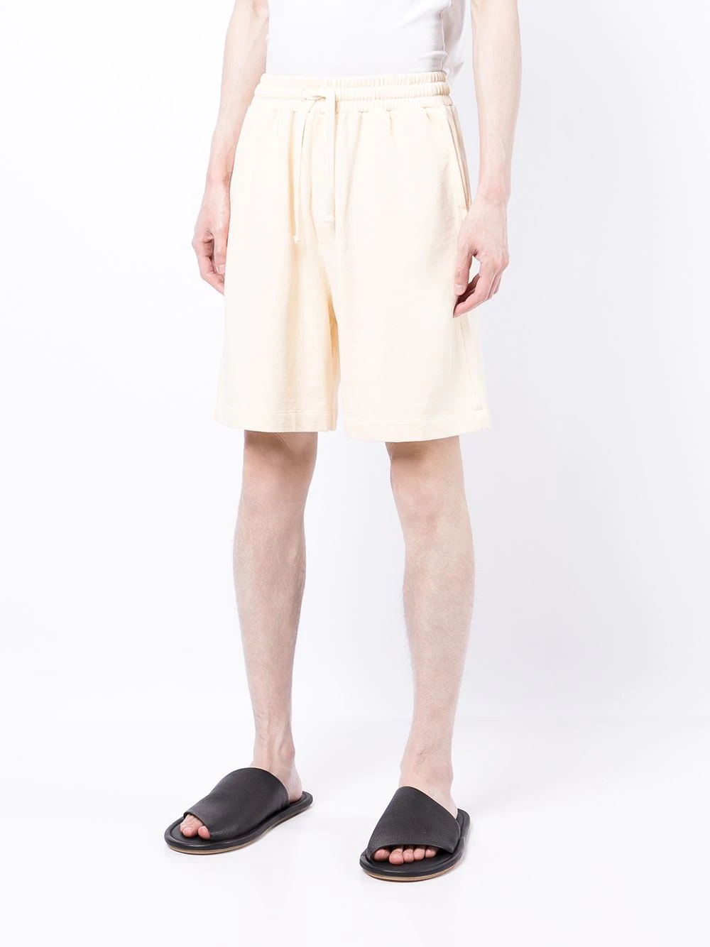 drawstring organic cotton track shorts - 3