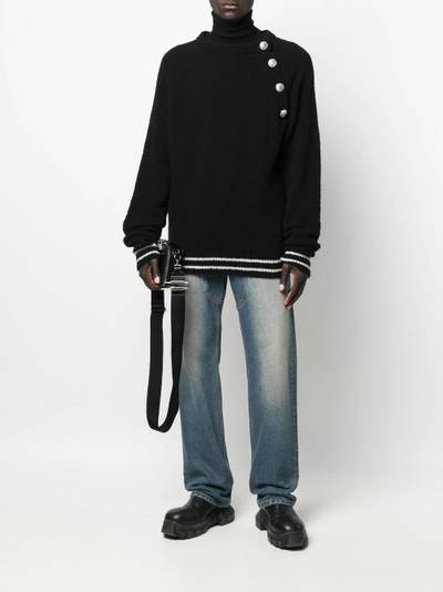 Balmain button-fastening crew-neck jumper outlook