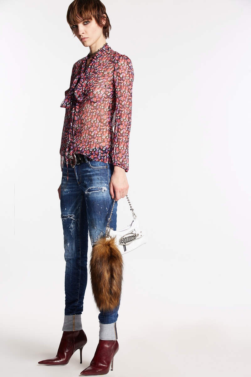 S.S. DARK RIPPED LEATHER PATCH JENNIFER JEANS - 3