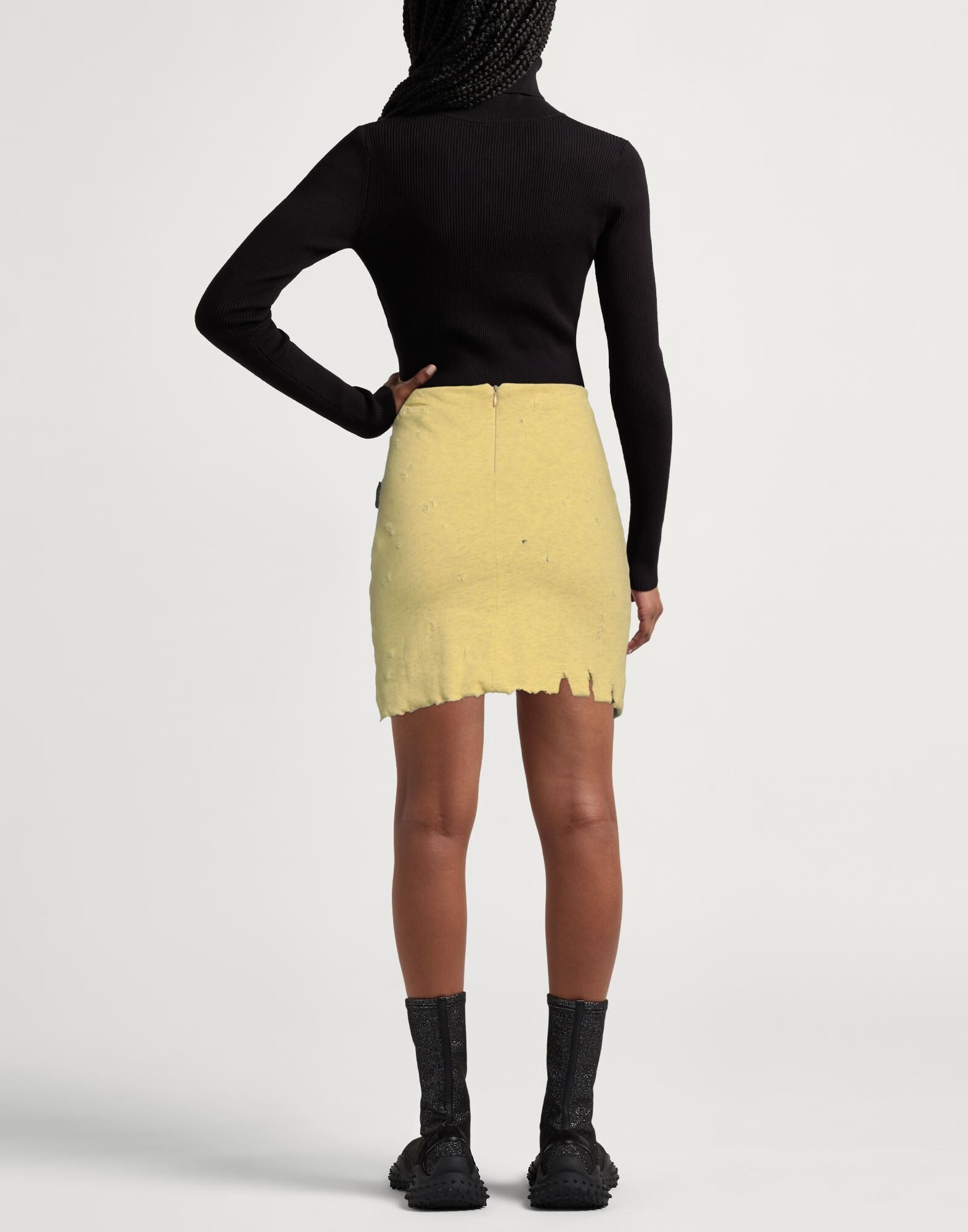 Yellow Women's Mini Skirt - 3