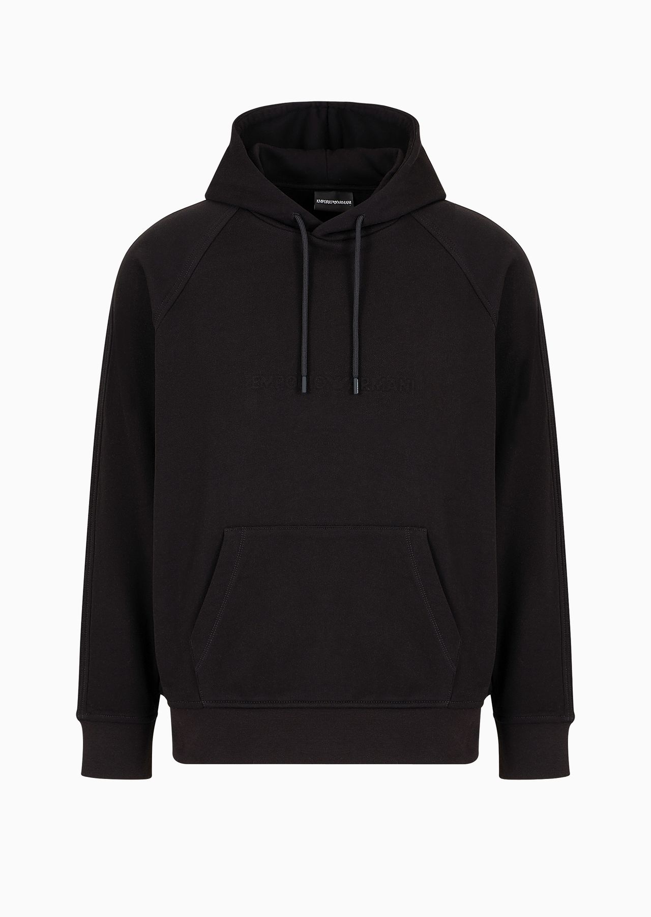 Oversized, hooded jersey sweatshirt with embossed logo - 1