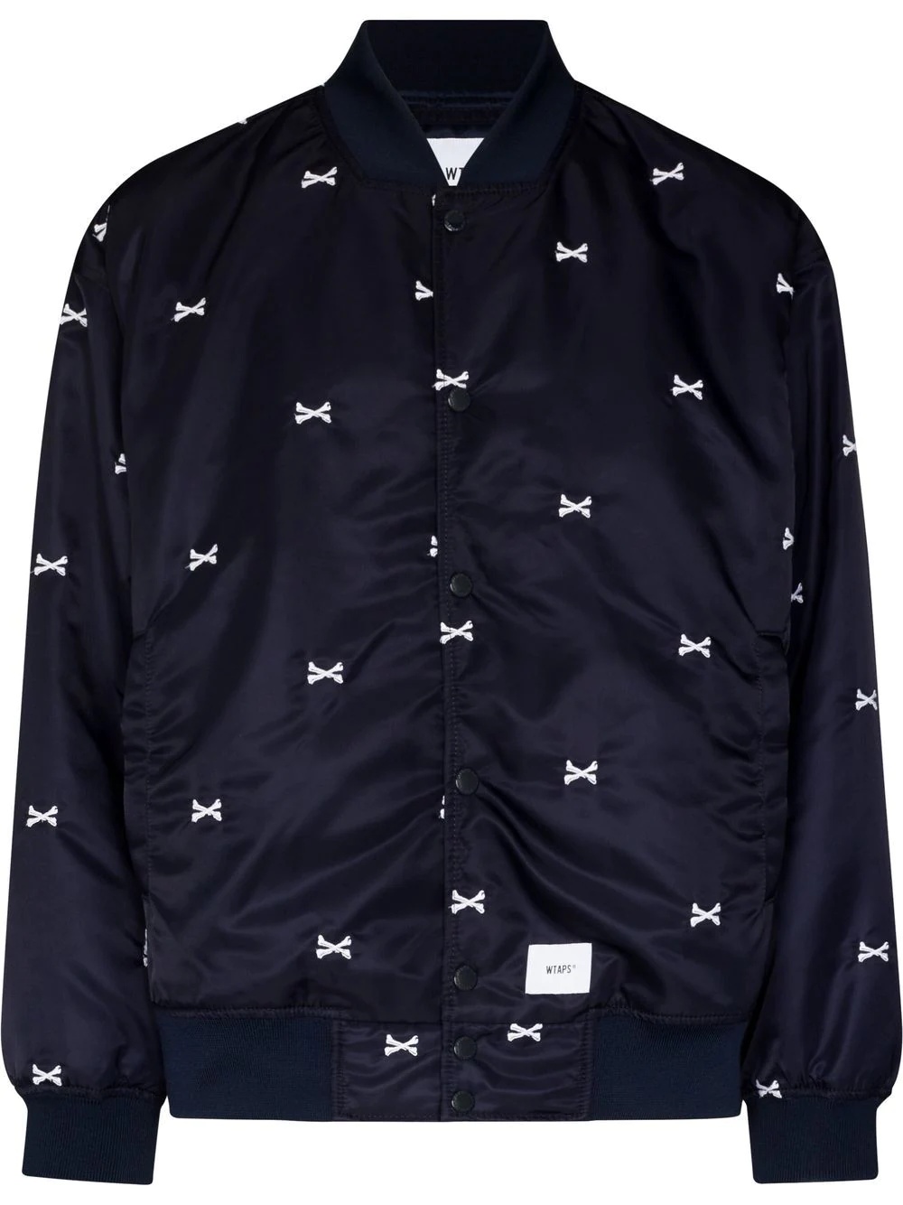 logo-patch embroidered bomber jacket - 1