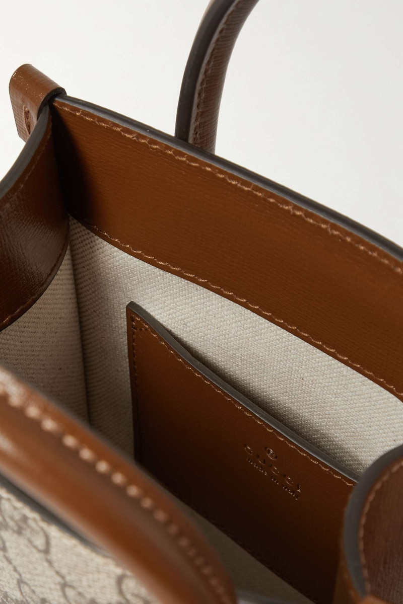 GG mini leather-trimmed printed coated-canvas tote 5