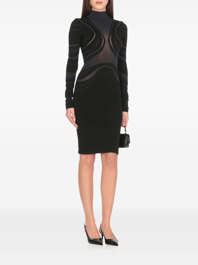 Wolford high-neck sheer-panelled dress outlook