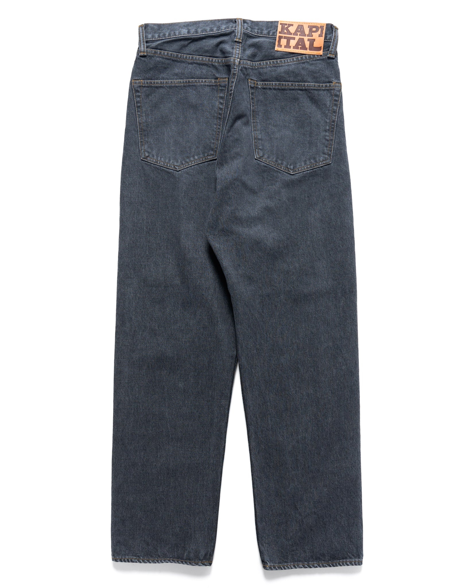 【PERSONSOUL】Black Detachable Denim XU 韓国 Kapital 14OZ BLACK DENIM 5P CONEY OKAGILLY BLACK | REVERSIBLE