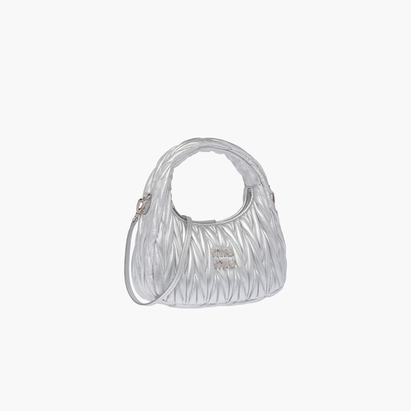 Miu Wander matelassé nappa leather mini hobo bag - 6
