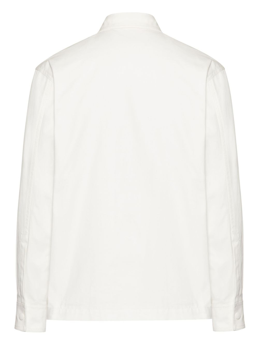 V-detail canvas shirt jacket - 2