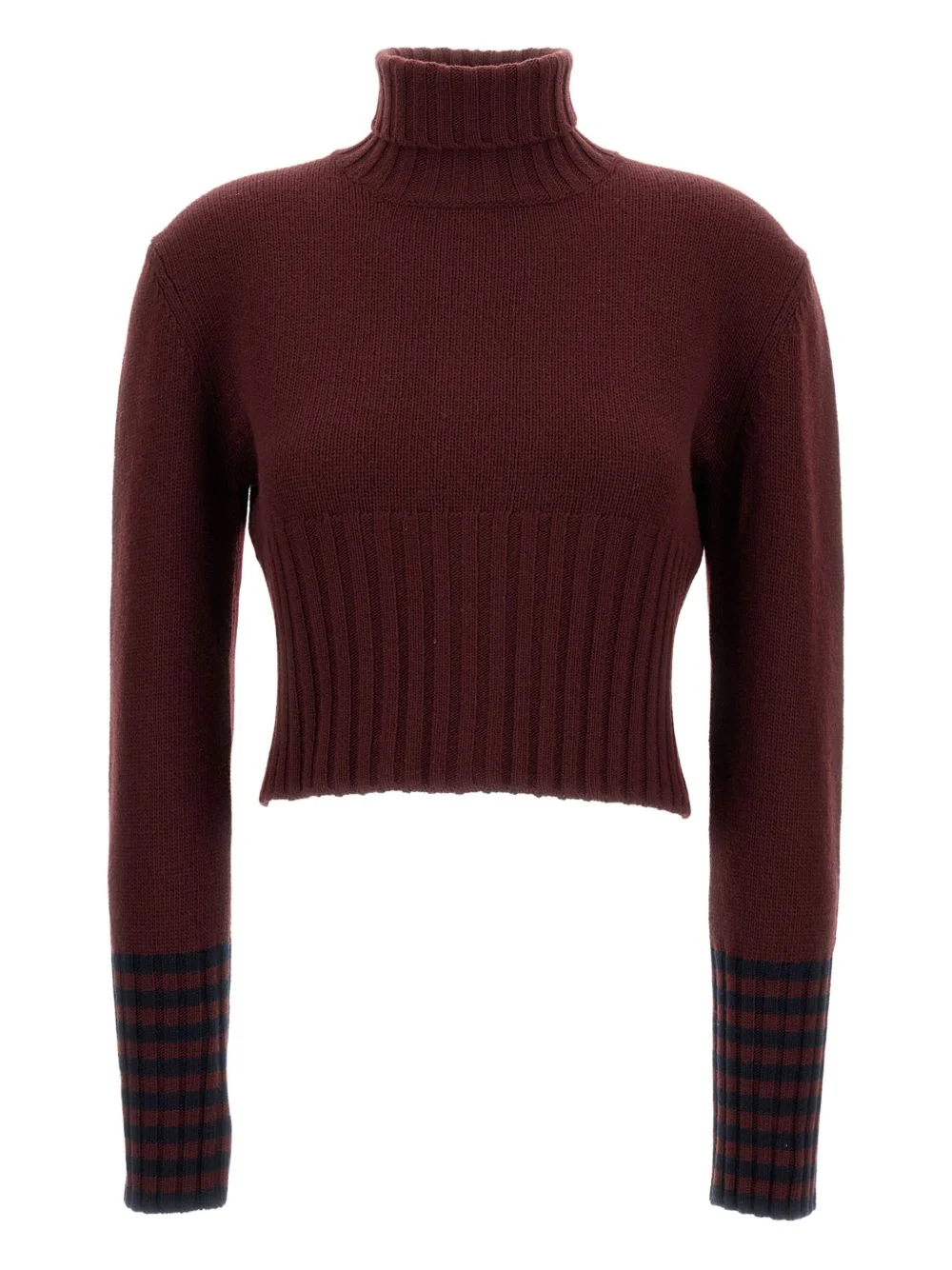roll-neck cropped sweater - 1