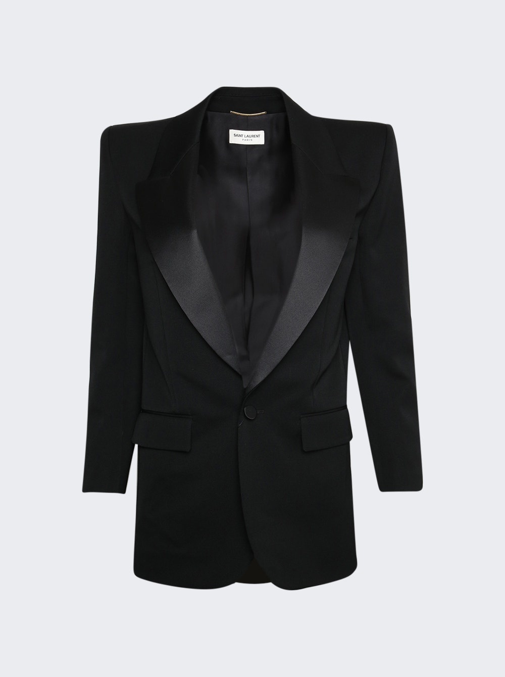 Single-Breasted Tuxedo Jacket Black - 1