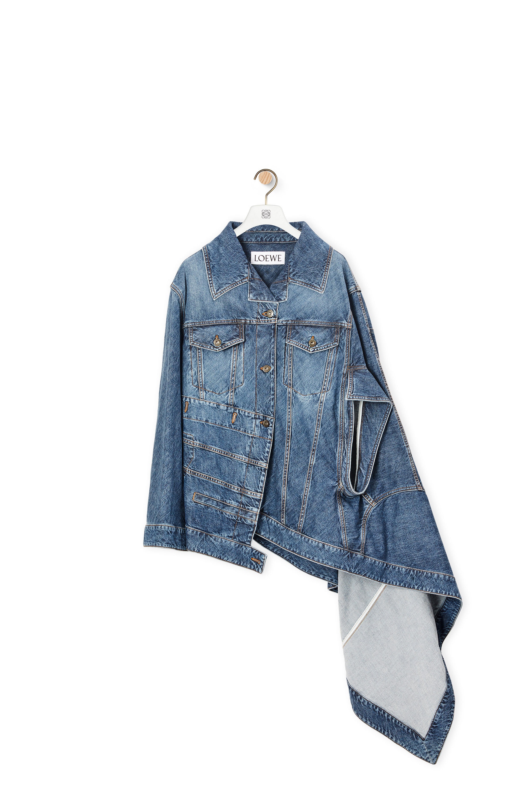 Asymmetric jacket in denim - 1