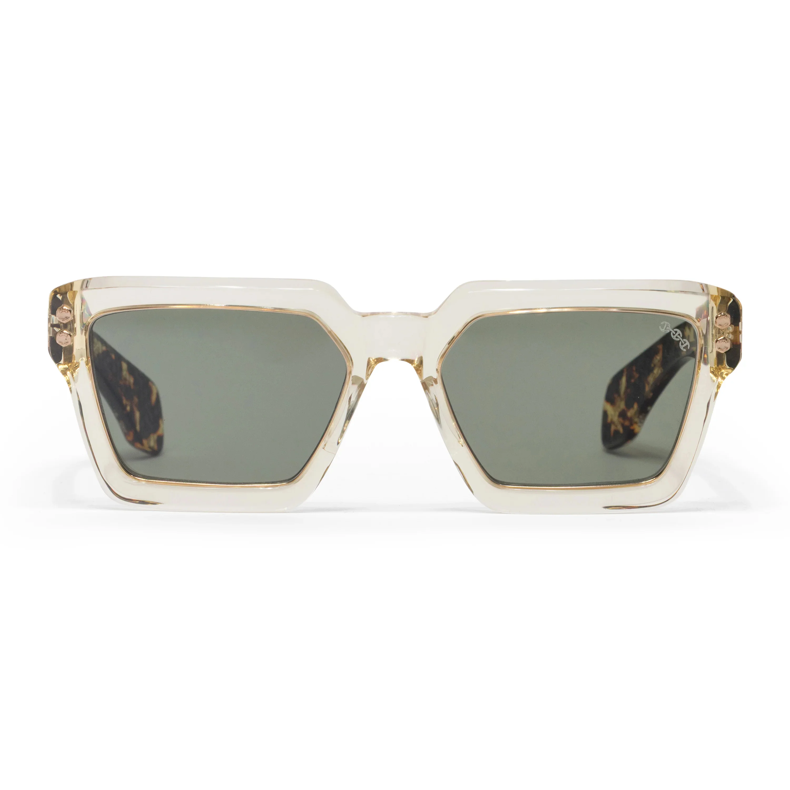 Hoorsenbuhs Model X Wheat Crystal Frame -24K Gold Trim/Hardware - G-15 Green Lens - Standard Fit Mul - 1