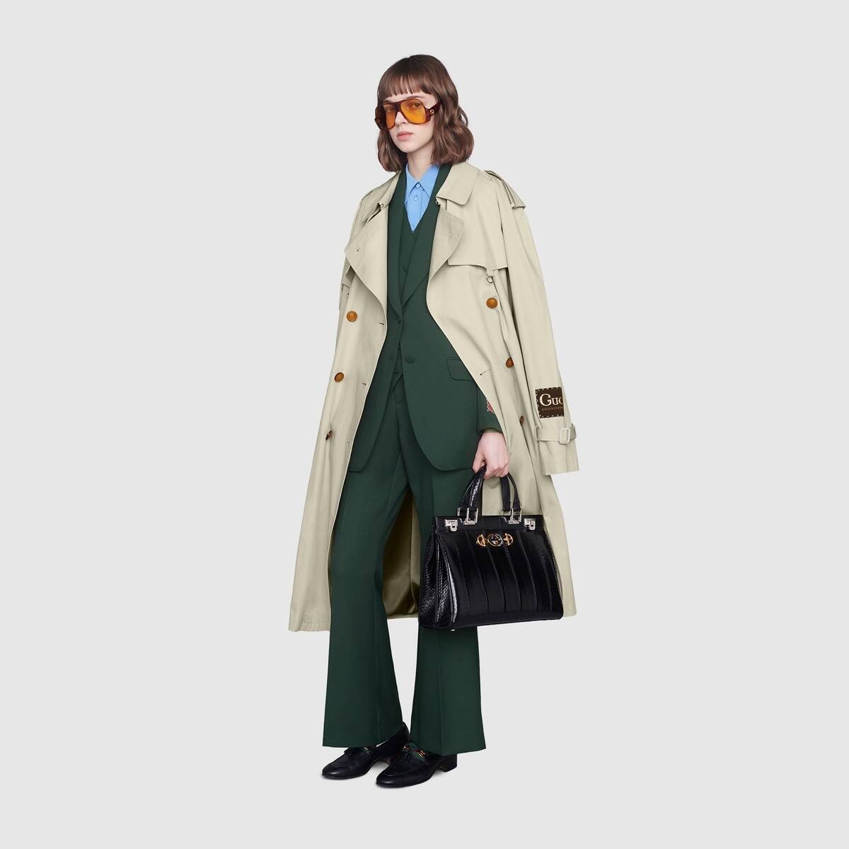 Cotton trench with Gucci label - 2