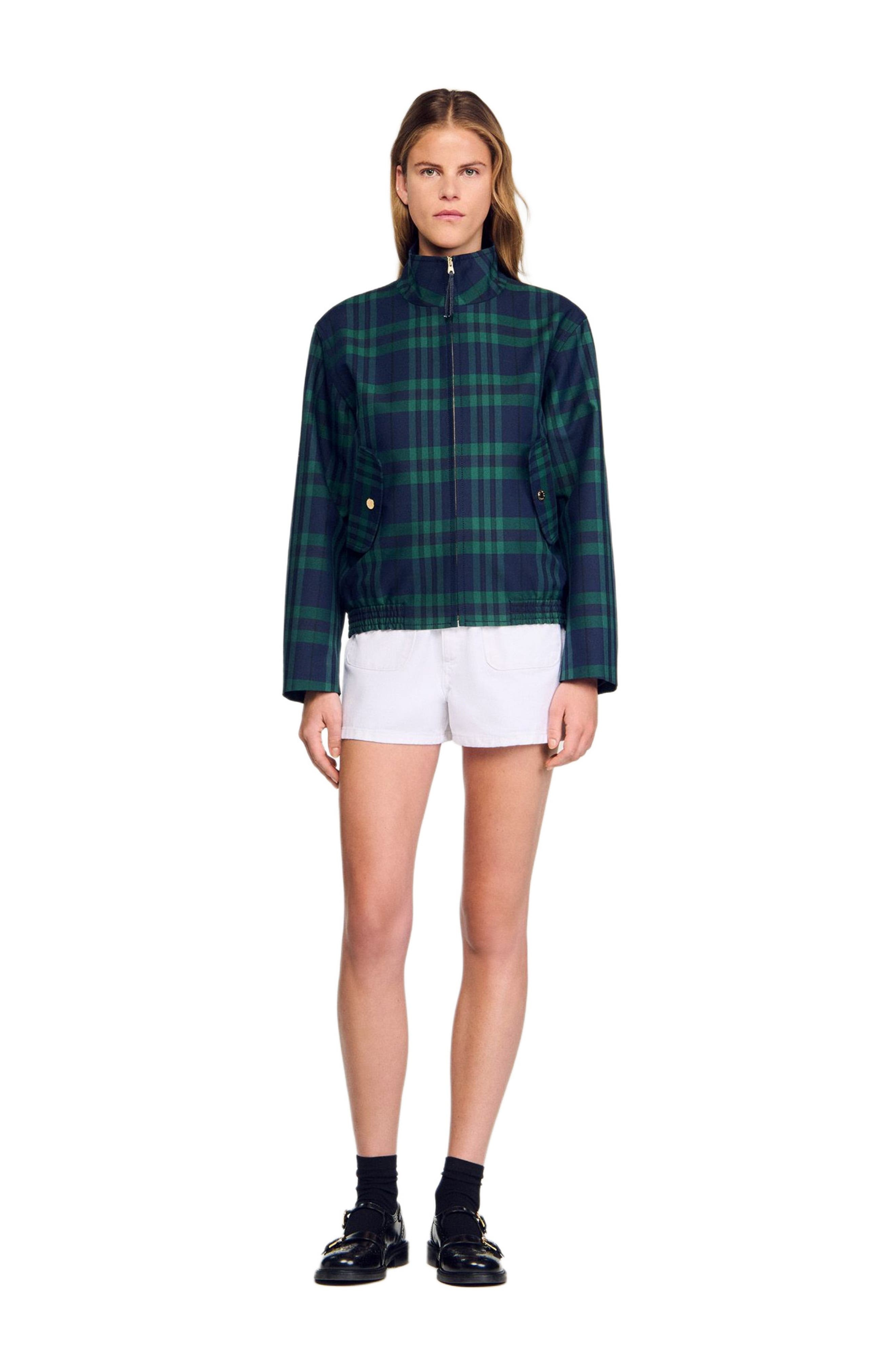SANDRO Checked jacket in Green /Blue at Nordstrom - 1