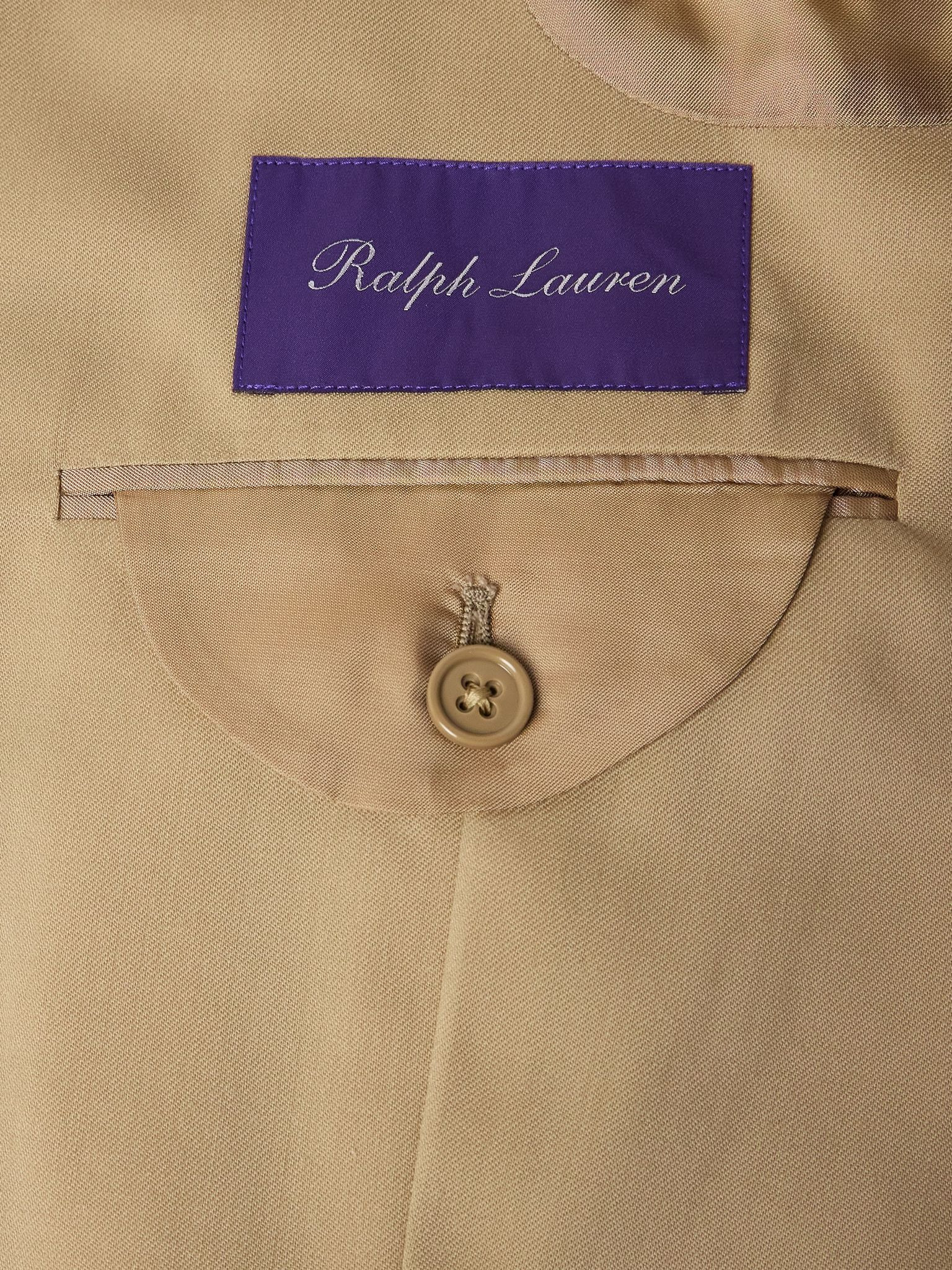 Kent Double-Breasted Wool Suit Jacket Beige - 5