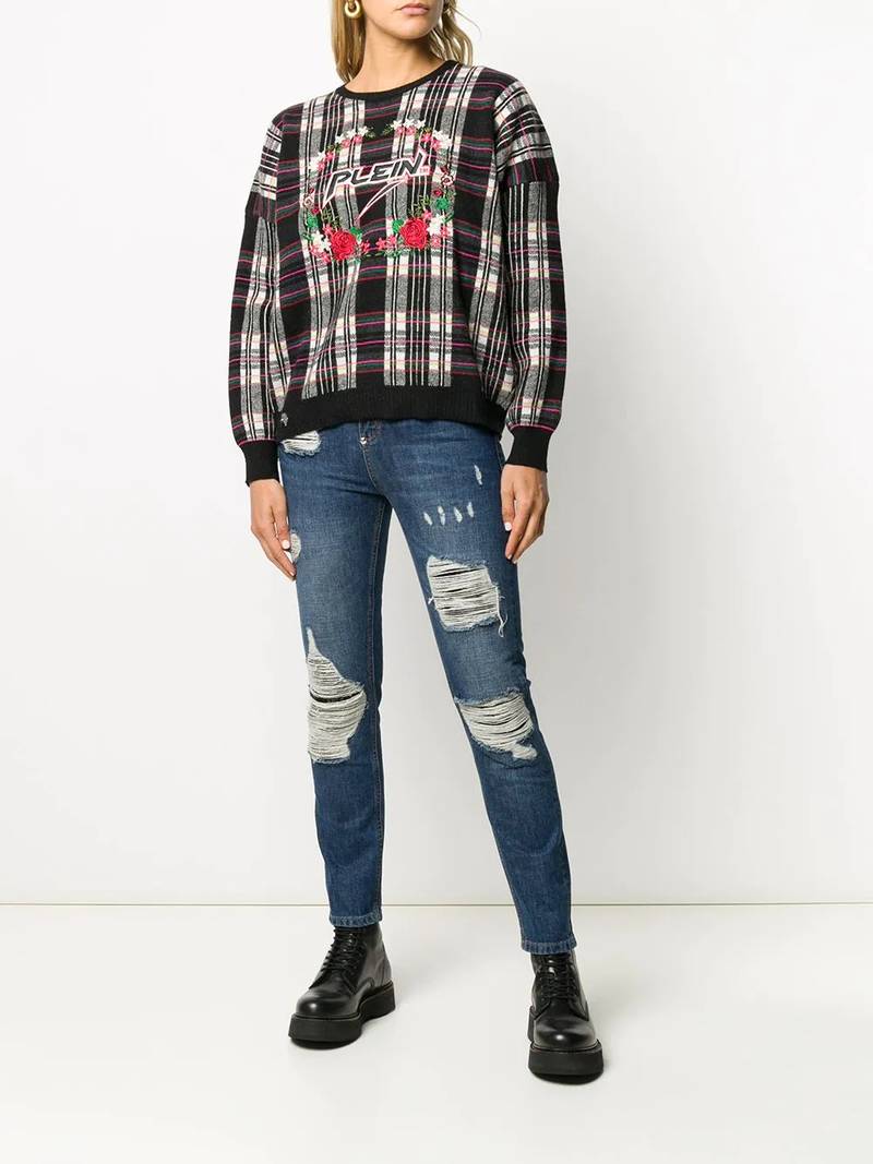 PHILIPP PLEIN Statement mid-rise slim jeans outlook