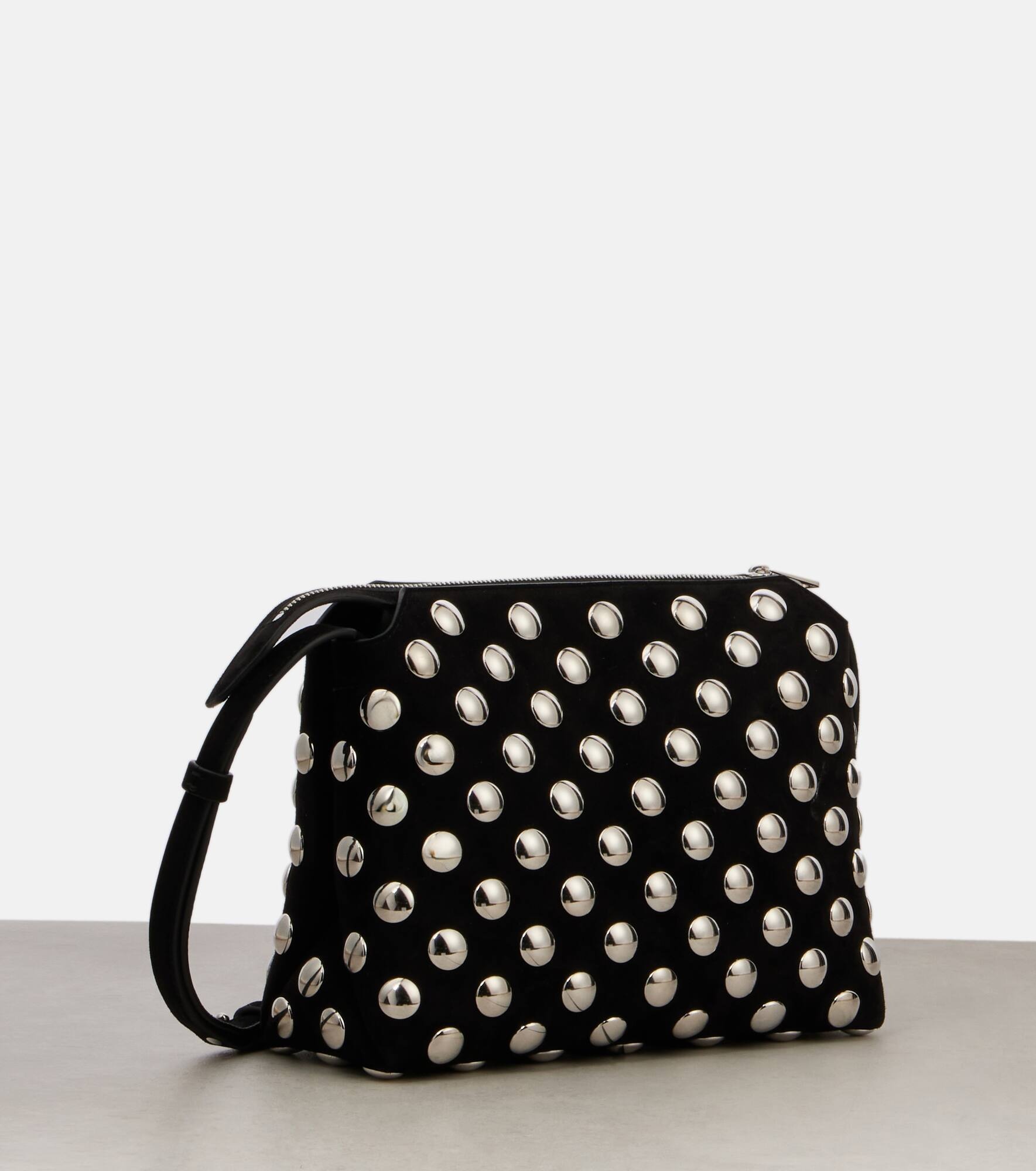 Lina Medium studded suede crossbody bag - 4