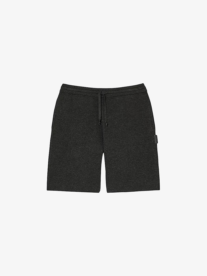 Brand-tab elasticated-waist stretch-knit shorts 1