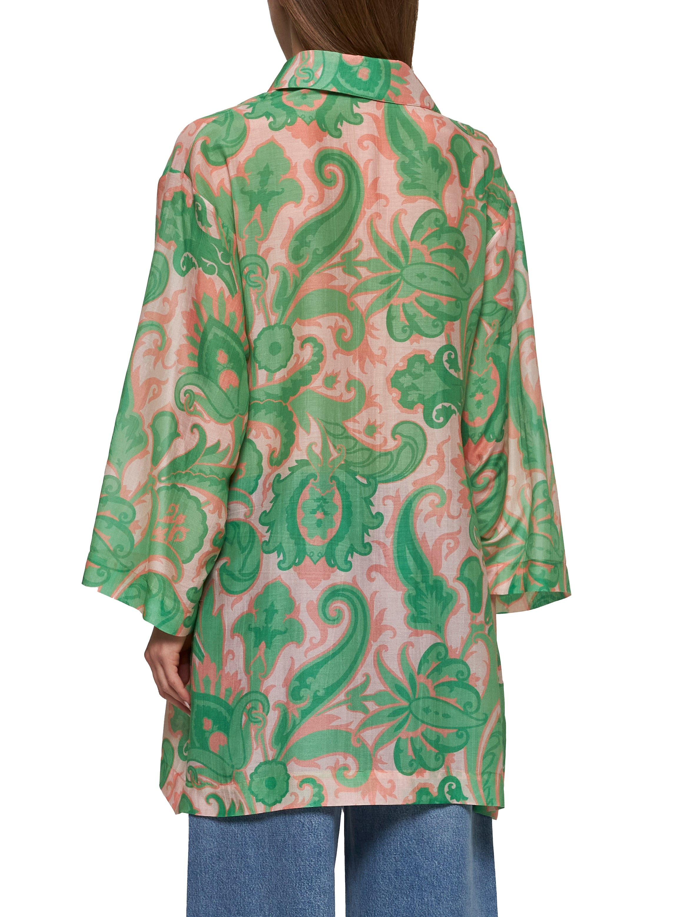 Paisley print cotton and silk blouse - 4