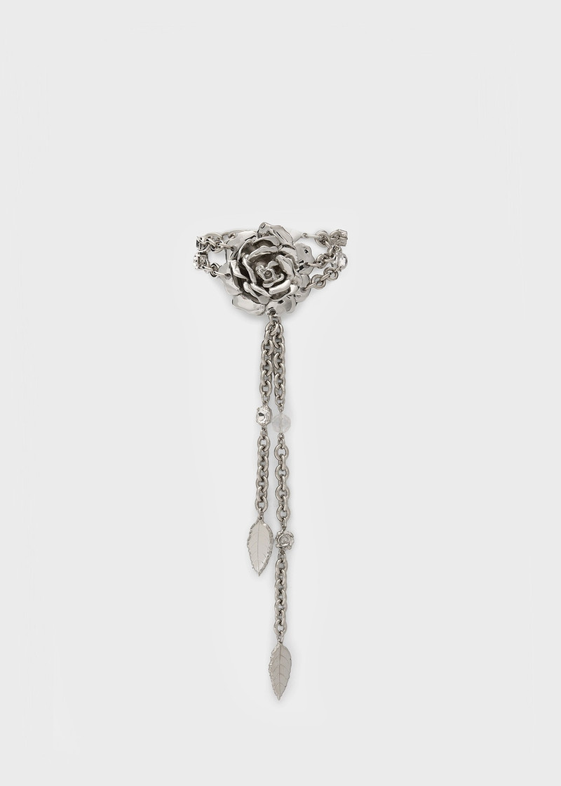 METAL BRACELET WITH PENDANT AND ROSE 1