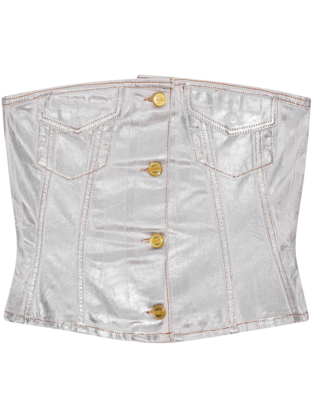 Organic cotton denim corset - 1