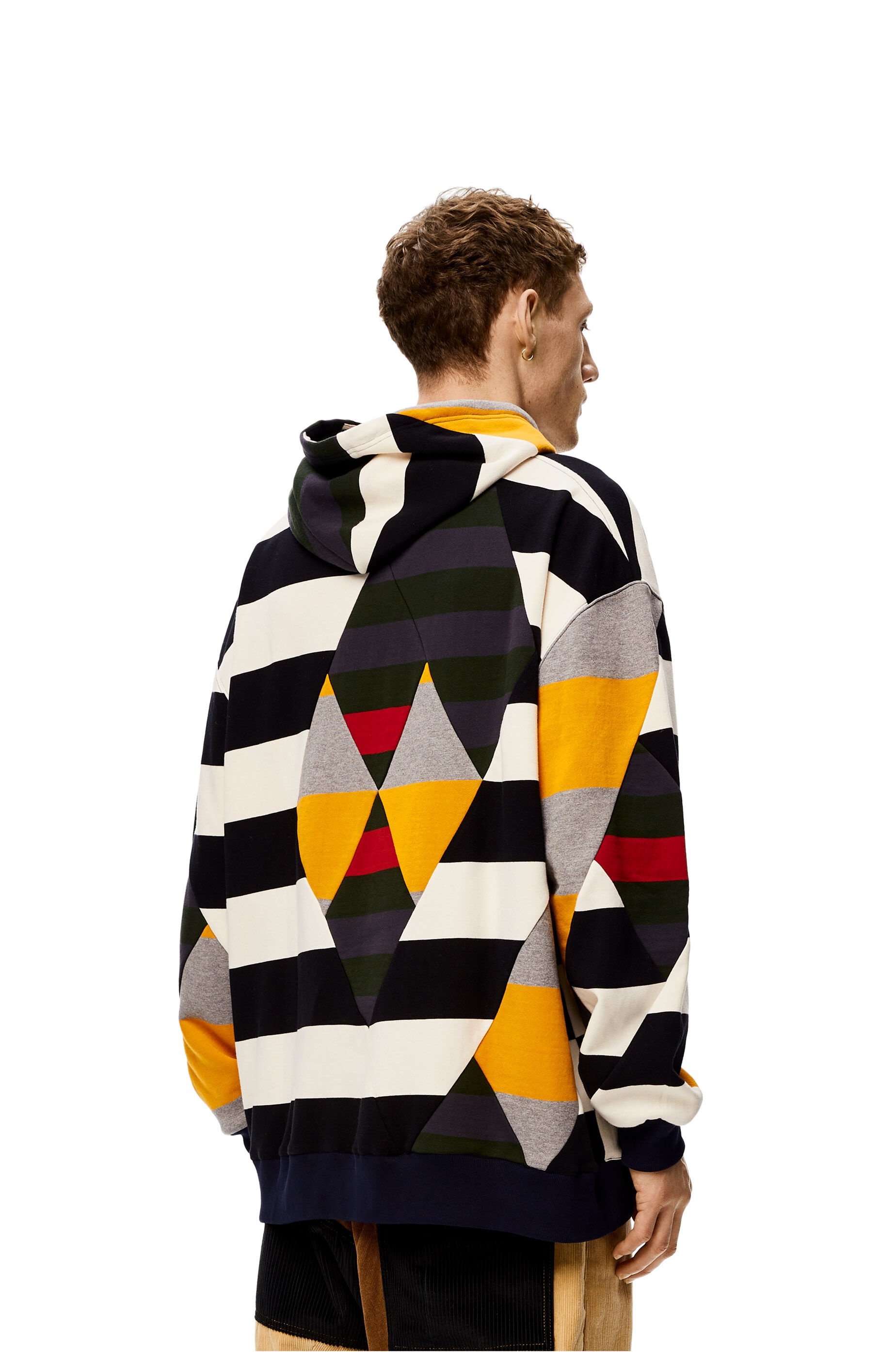 Mosaic striped hoodie in  organic cotton - 4