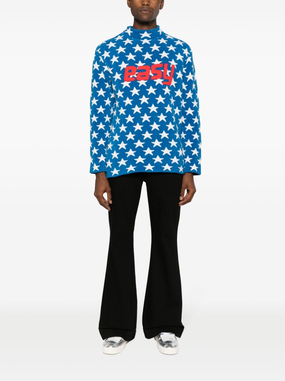 mock-neck intarsia-knit jumper - 2