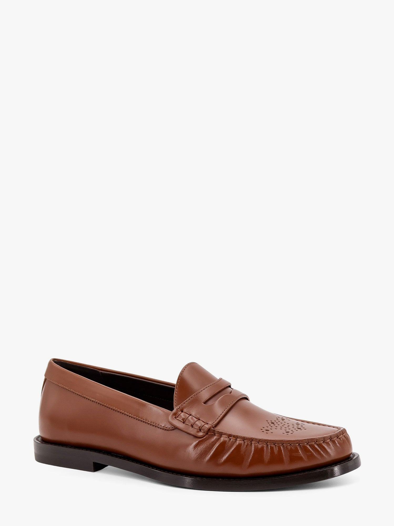 Celine Vivienne Leather Loafer With Perforated Triomphe Logo - 2