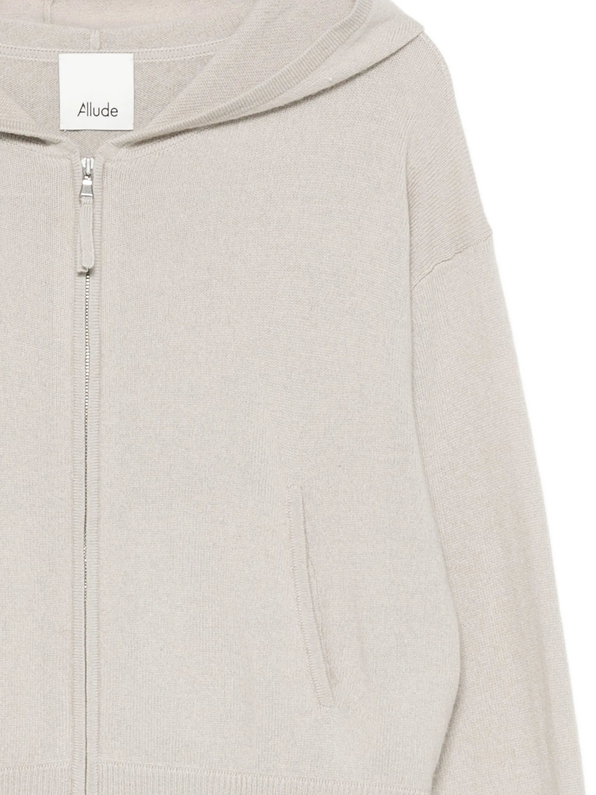 Allude Hooded Zip-up Cardigan - 2