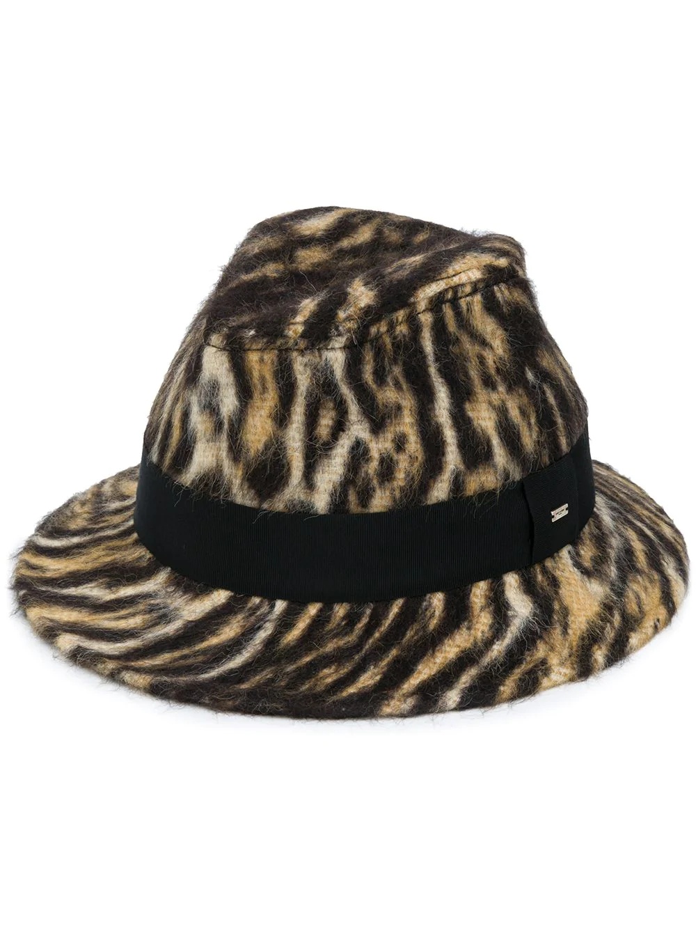 ocelot-print fedora hat  - 1