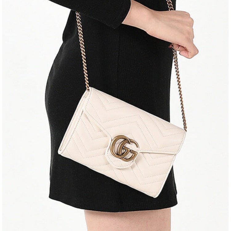 (WMNS) Gucci Marmont Series Single Shoulder Bag mini White 474575-DTD1T-9022 - 6