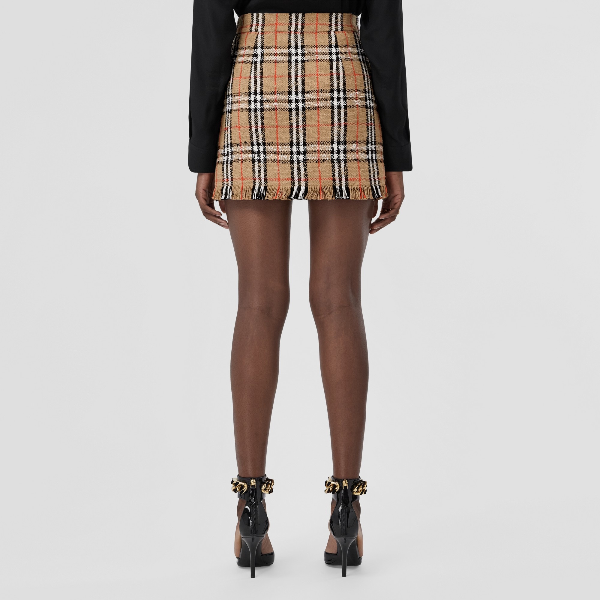 Vintage Check Bouclé Mini Skirt - 3