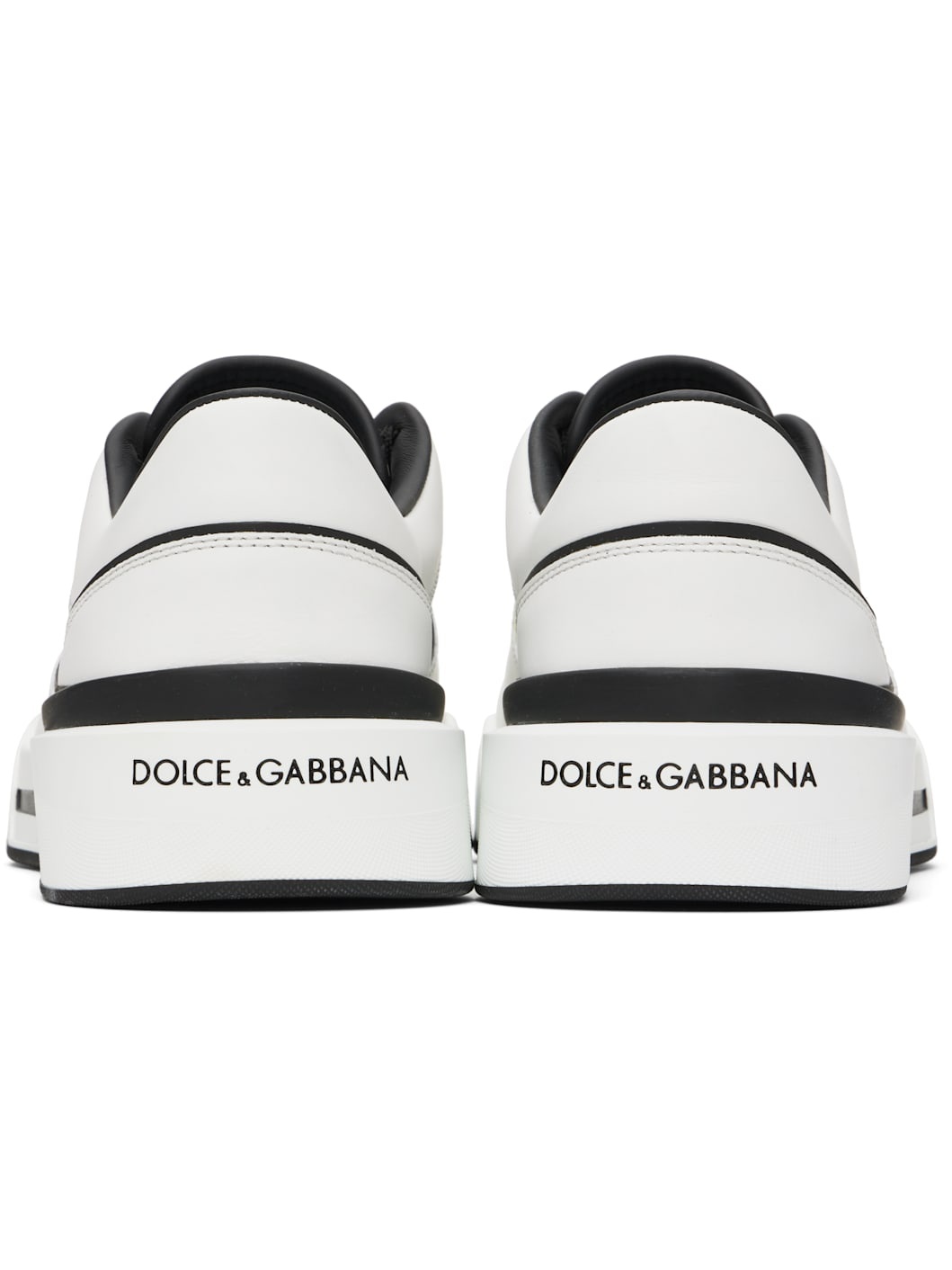 White & Black Calfskin New Roma Sneakers - 2