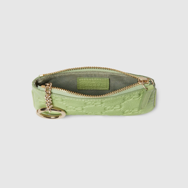 GUCCI GG Emblem zip key case outlook