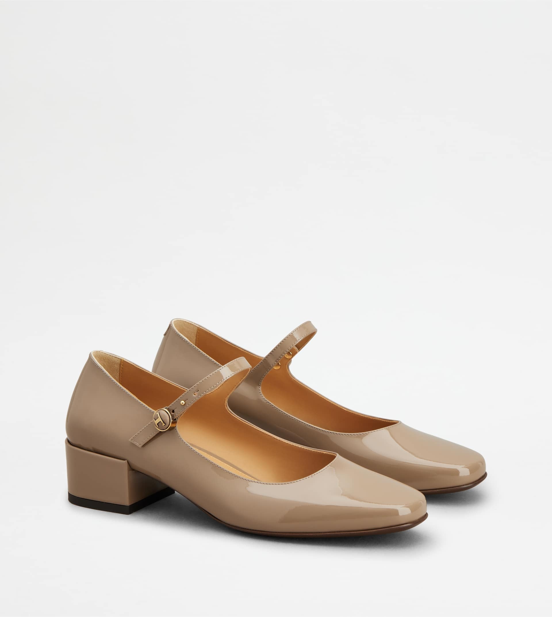 MARY JANE PUMPS IN LEATHER - BEIGE - 3