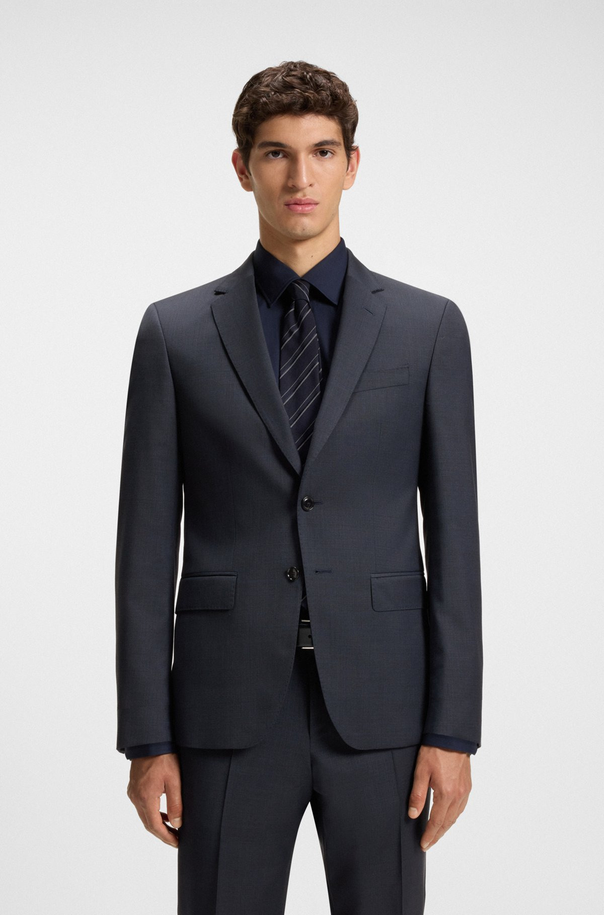TWO-PIECE SLIM-FIT SUIT IN MICRO-PATTERNED WOOL - 2