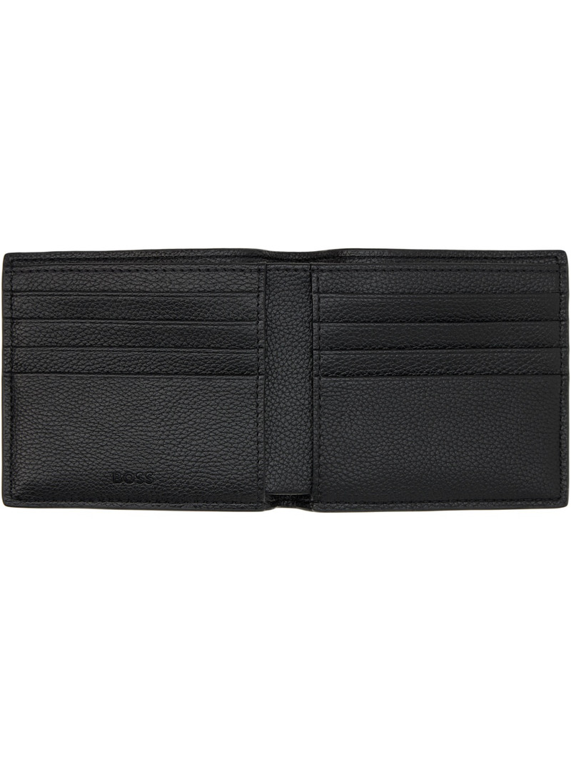 Black Grained Faux-Leather Wallet 3