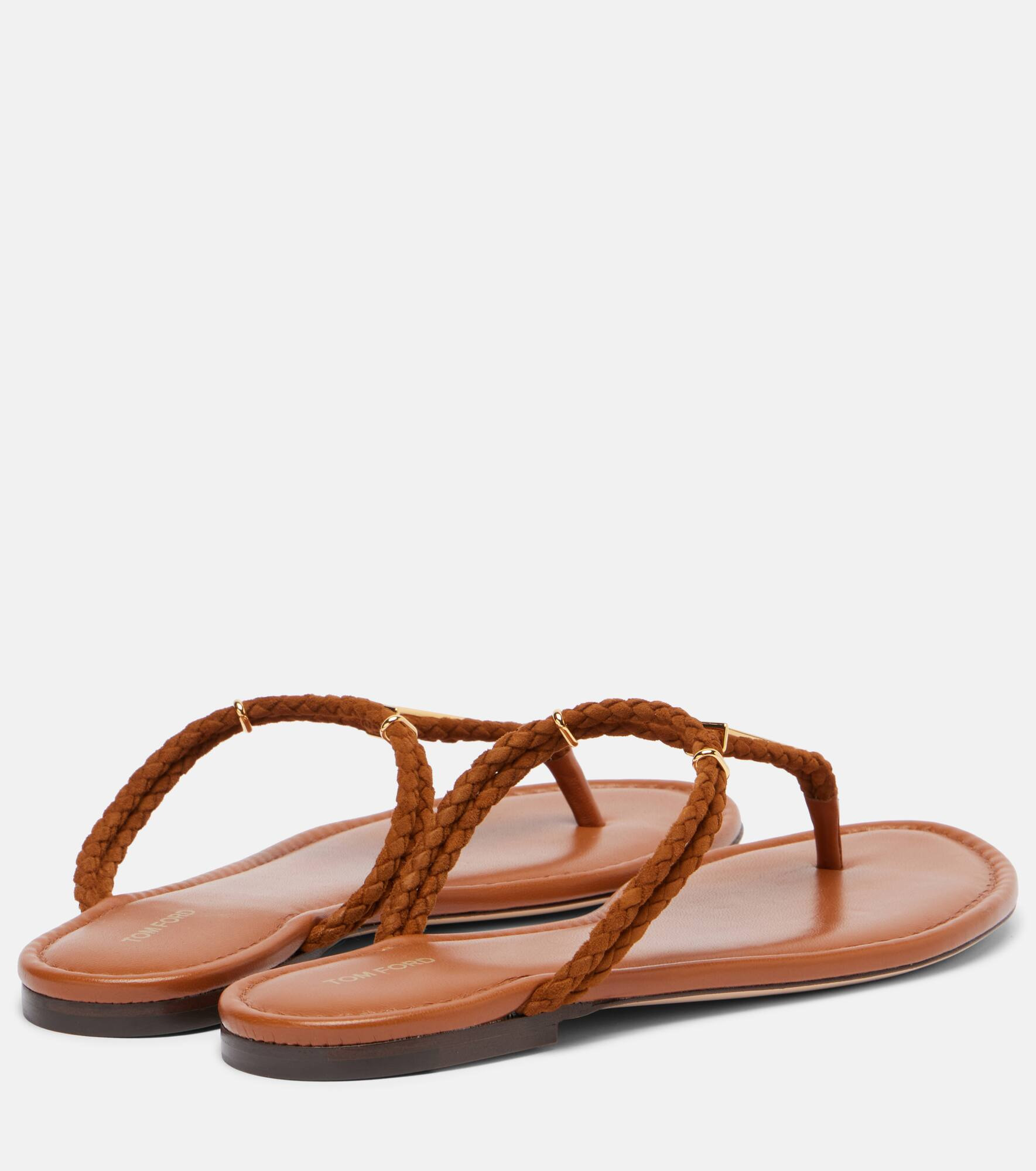 Braided leather thong sandals - 2