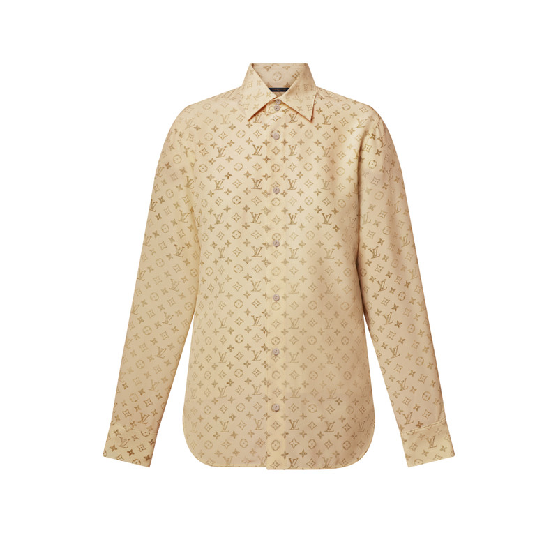 Washed Monogram Silk Shirt 1