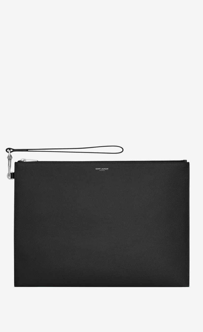saint laurent paris document holder in grain de poudre embossed leather 1