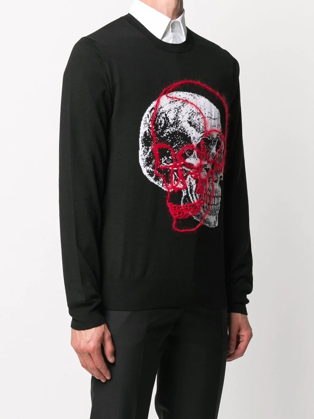 skull motif knitted jumper - 3