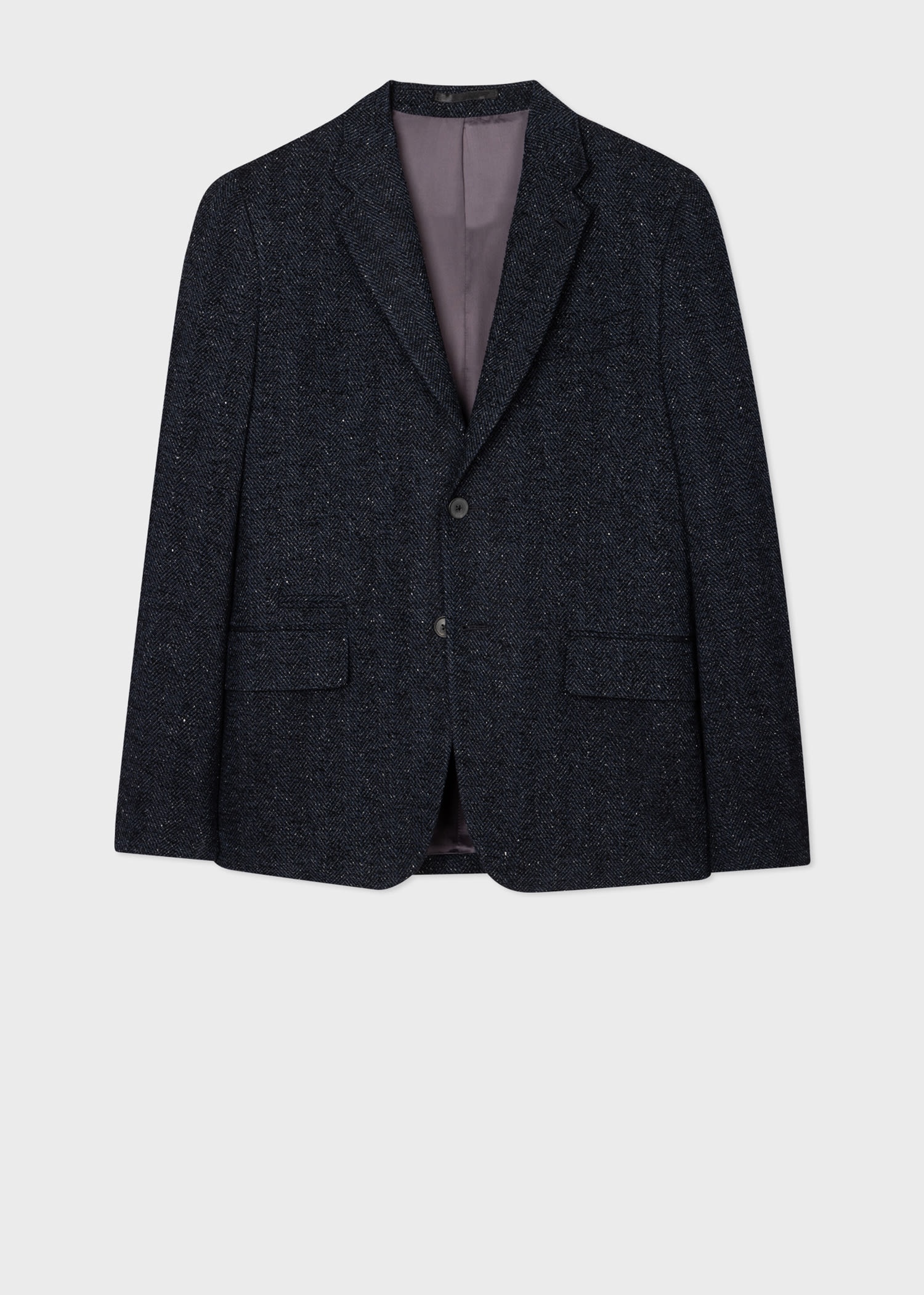 Silk-Cashmere Herringbone Blazer - 1