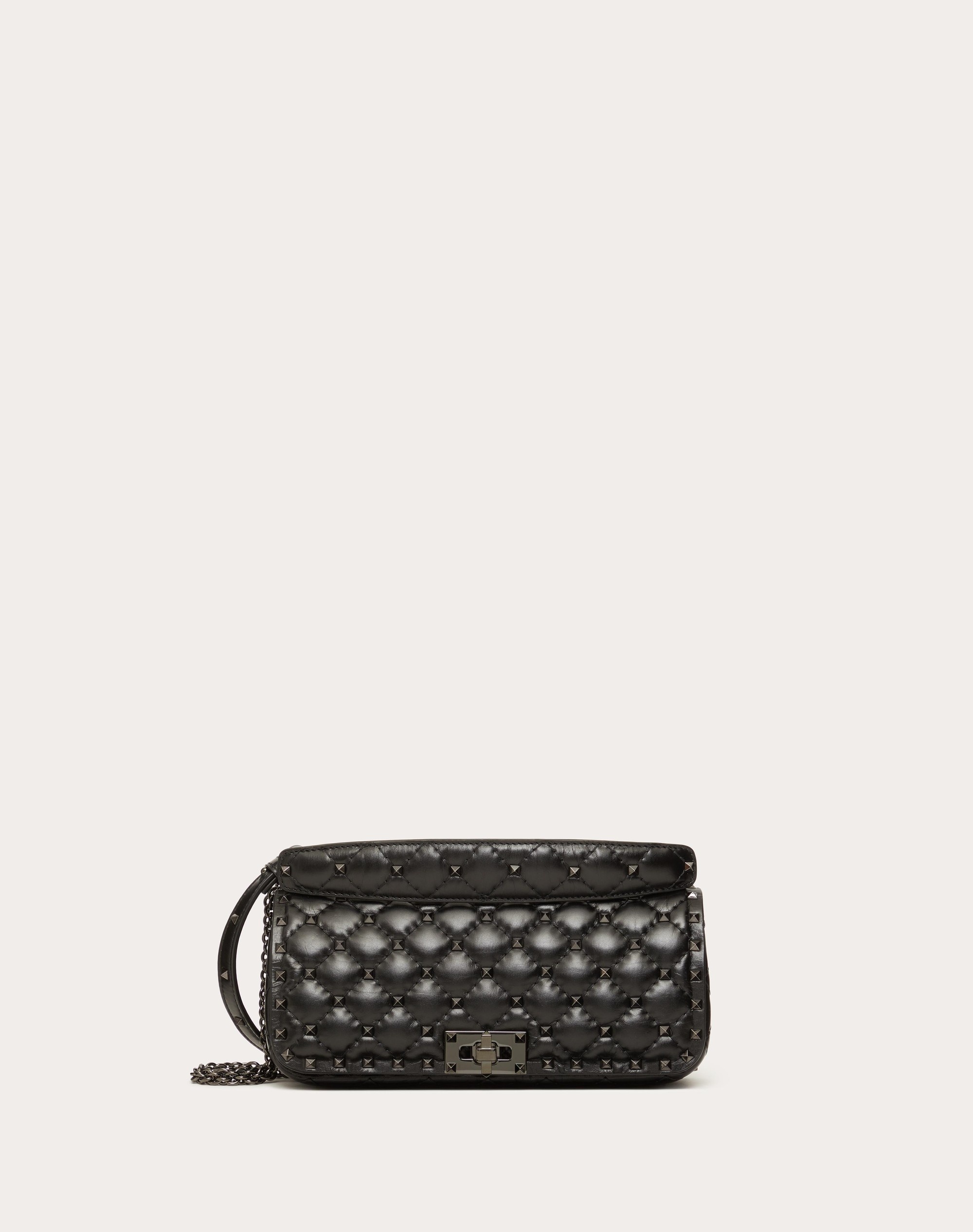 rockstud spike calfskin shoulder bag