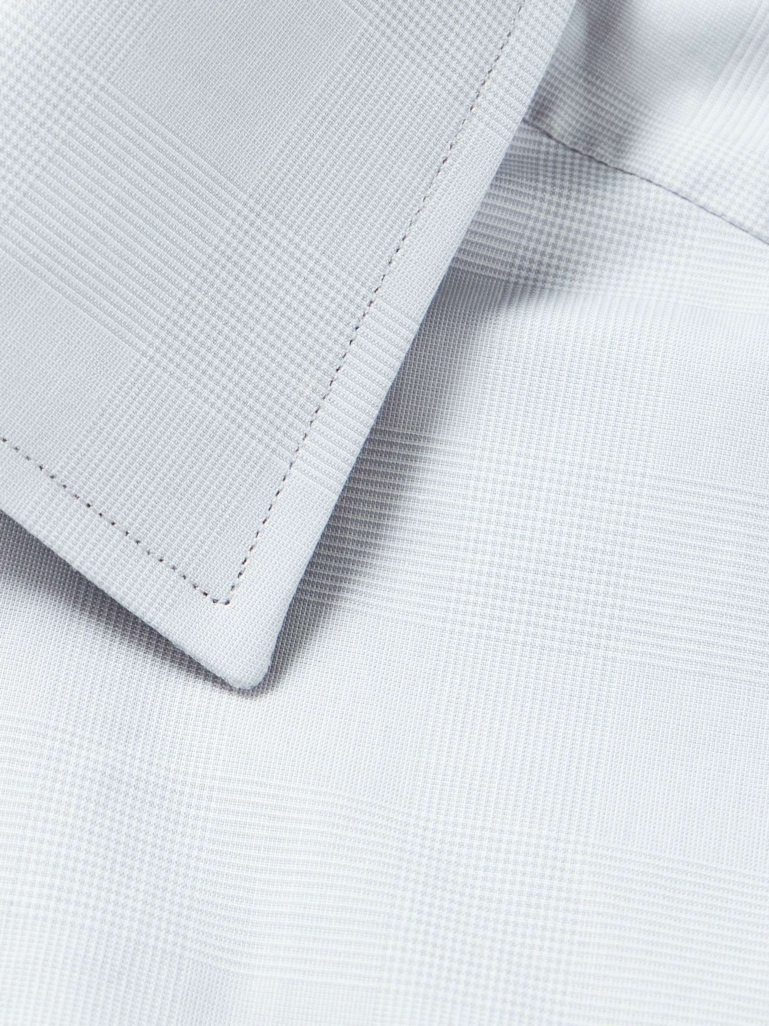 Cutaway-Collar Prince Of Wales Checked Cotton-Poplin Shirt - 5
