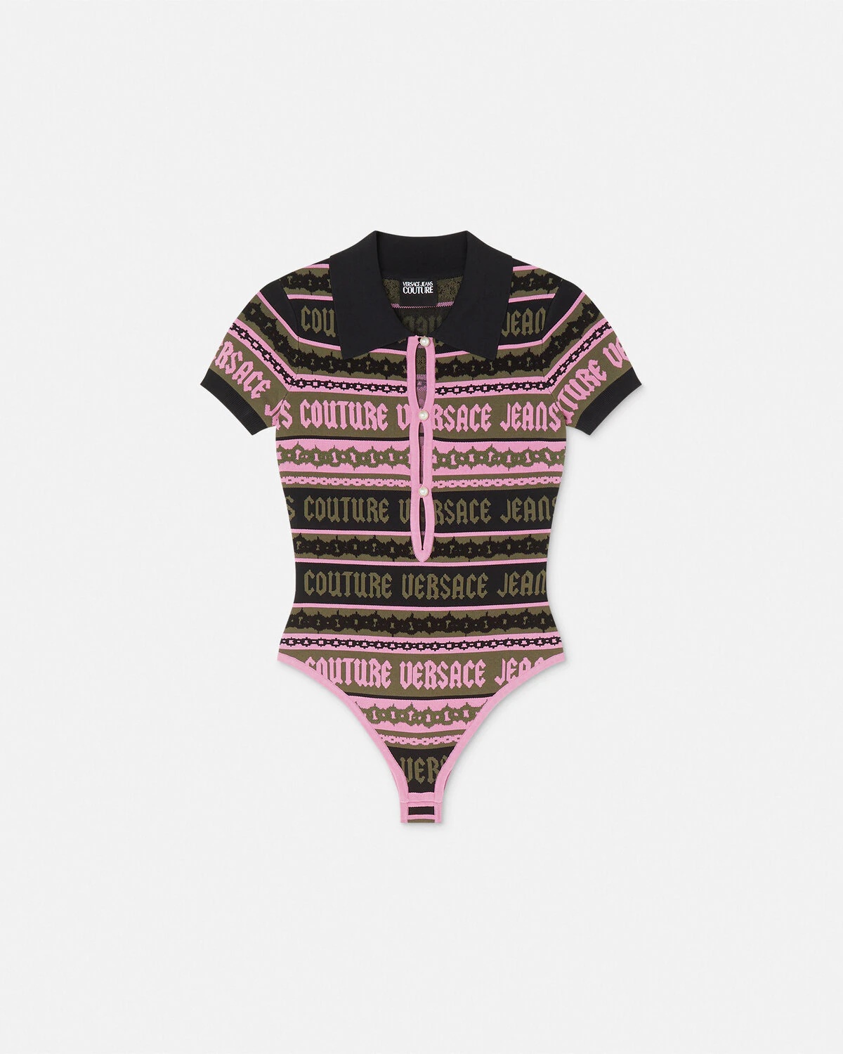 Stripes Jacquard Knit Bodysuit - 1