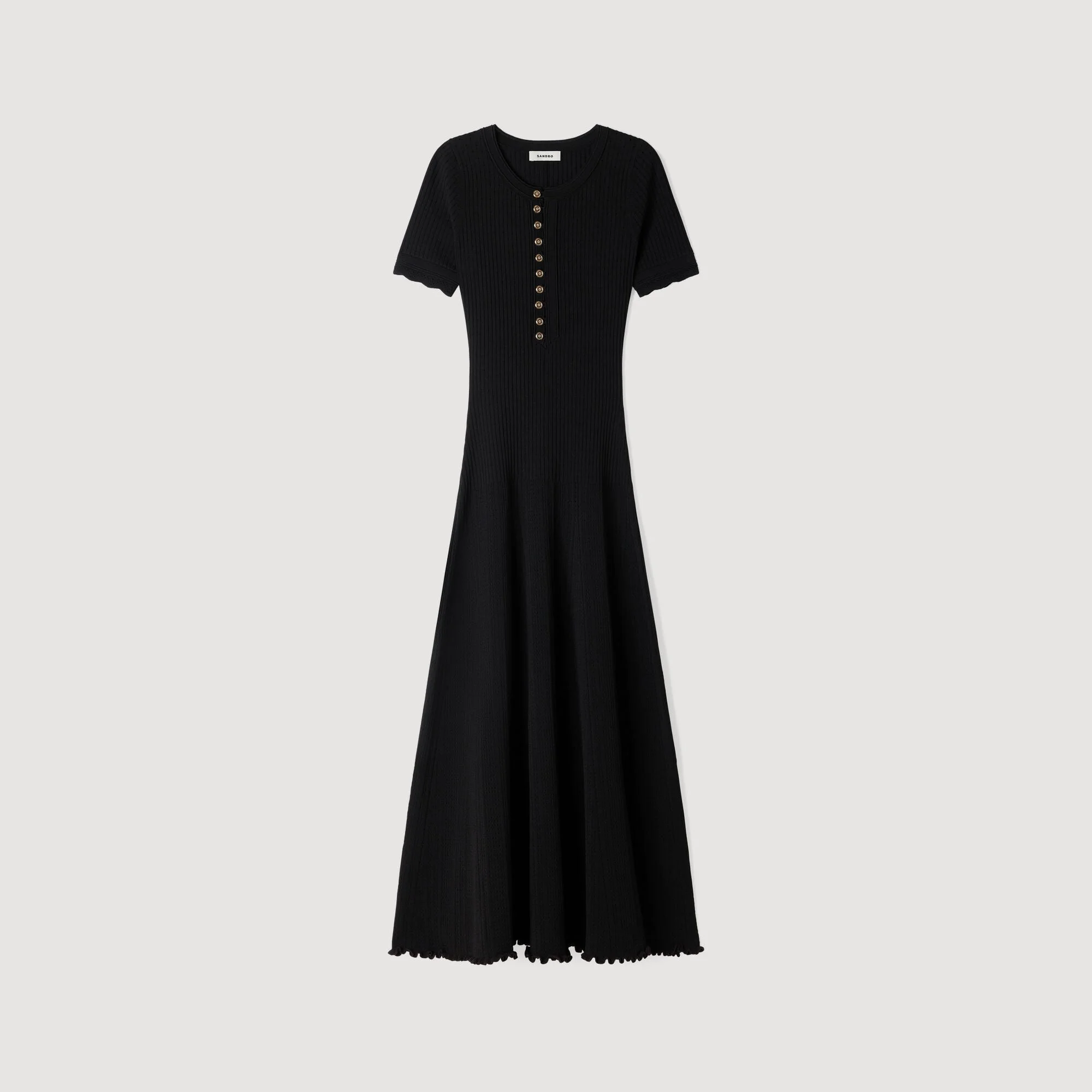 RIBBED KNIT MIDI DRESS - 1