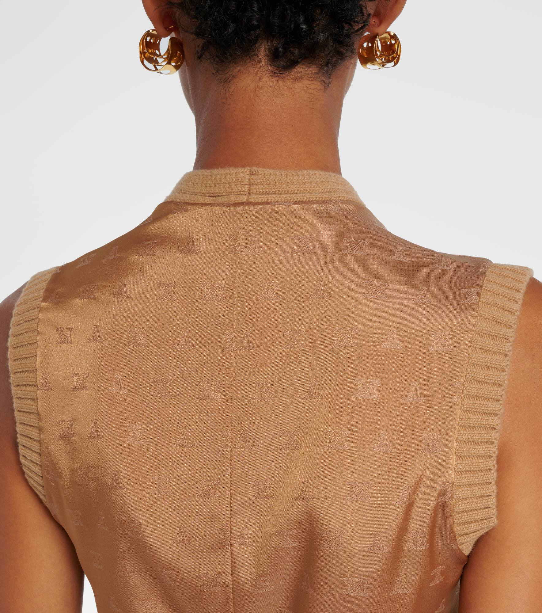 Madre paneled wool-blend and satin vest - 6