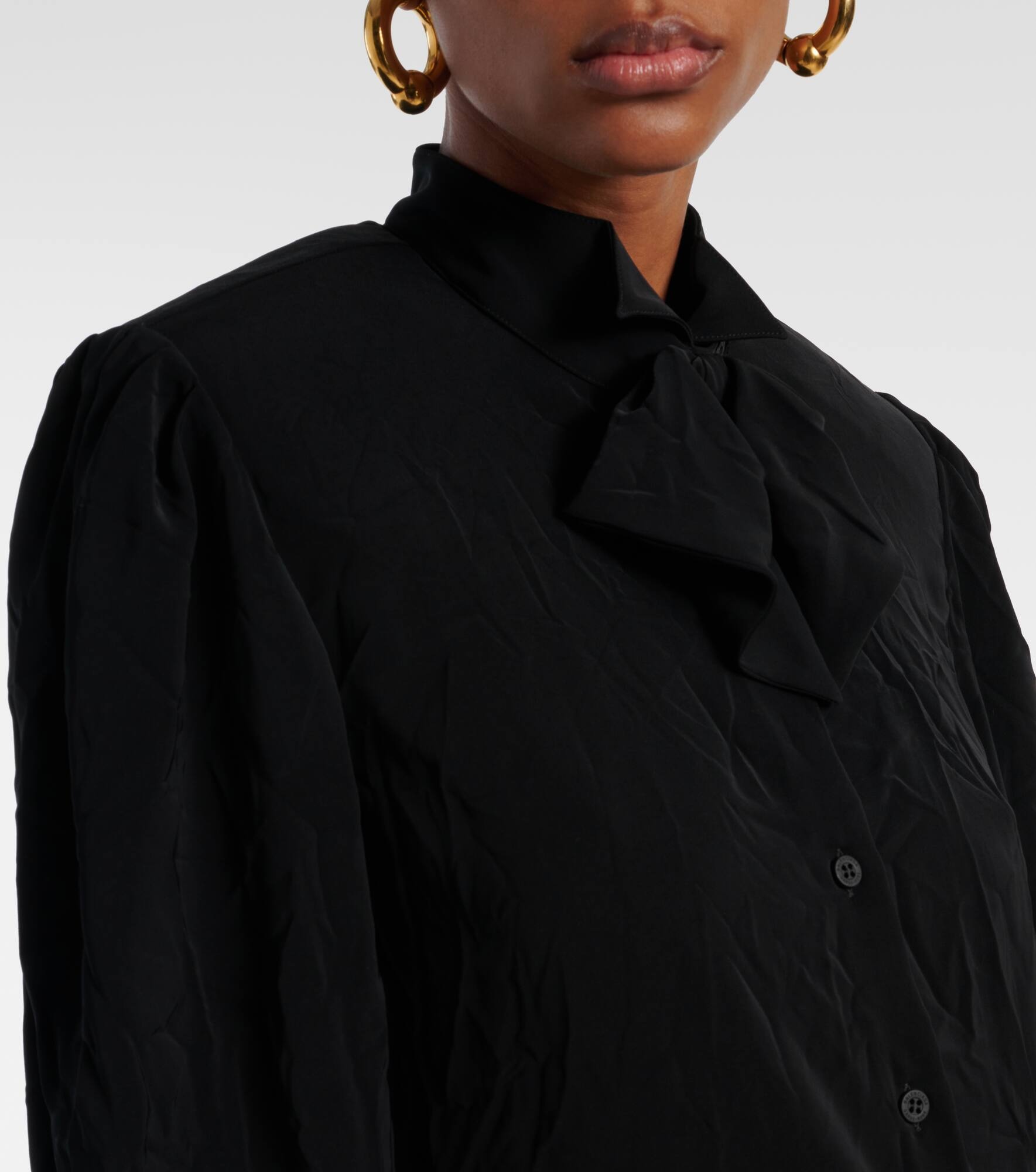 Tie-neck crêpe blouse - 4